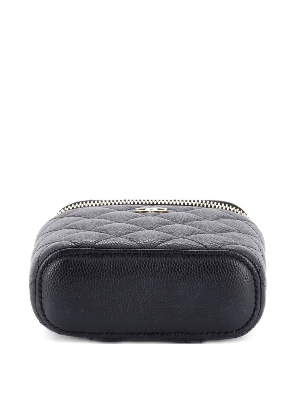 Chanel Pre Owned Vertical Classic Vanity Case With Chain Quilted Caviar Mini Shoulder Bag