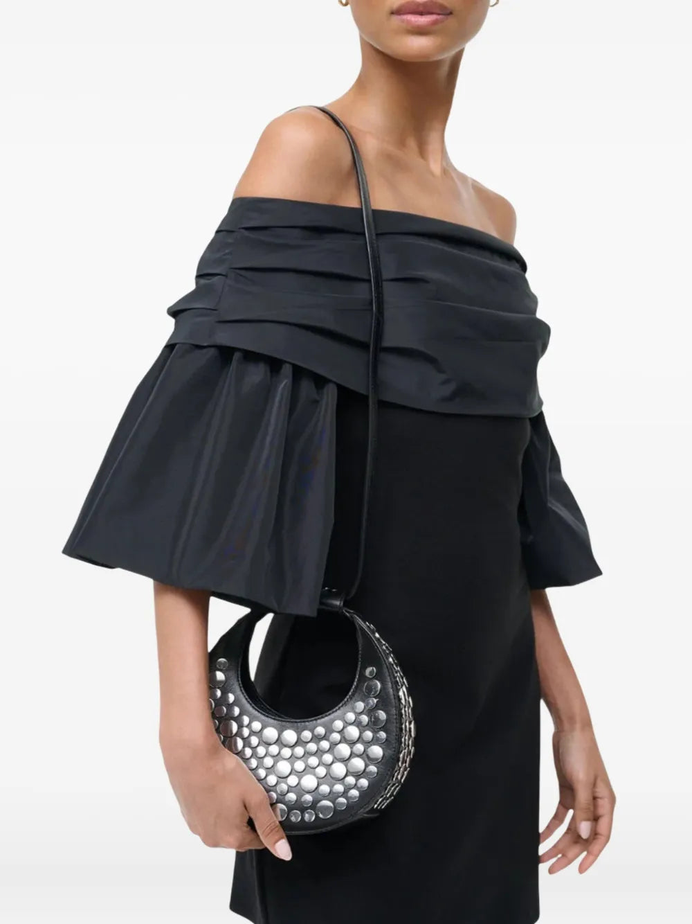 Staud Goodnight Moon Studded Shoulder Bag