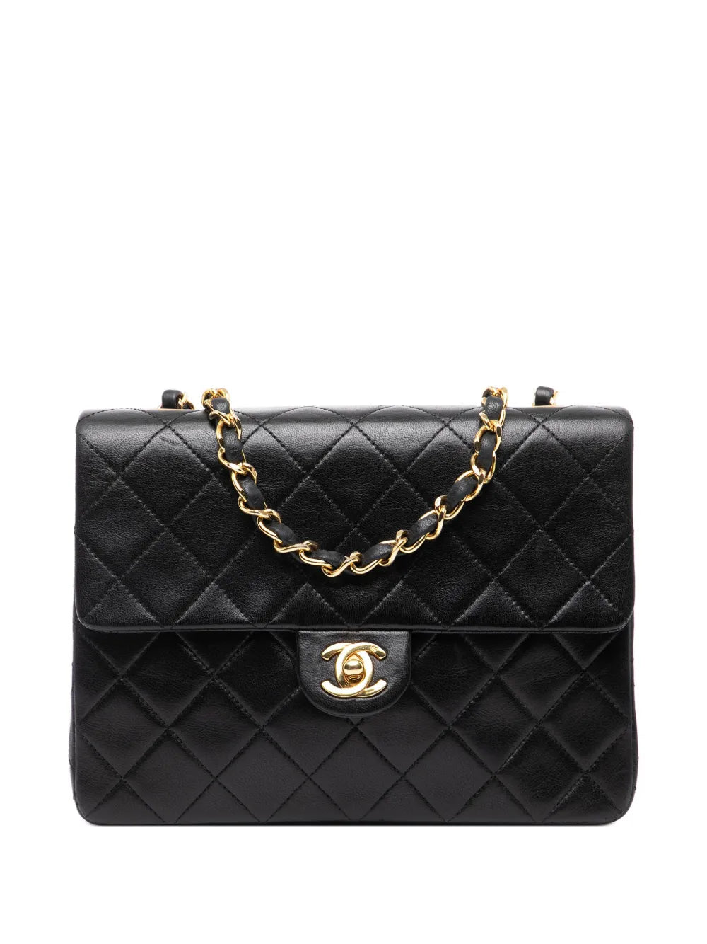 Chanel Pre Owned 1989 1991 Square Quilted Lambskin Single Flap Shoulder Bag
