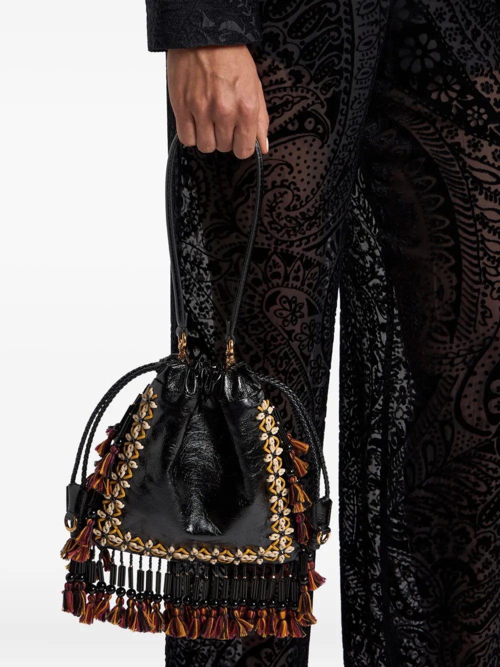 Etro Kalispera Fringing Leather Small Shoulder Bag