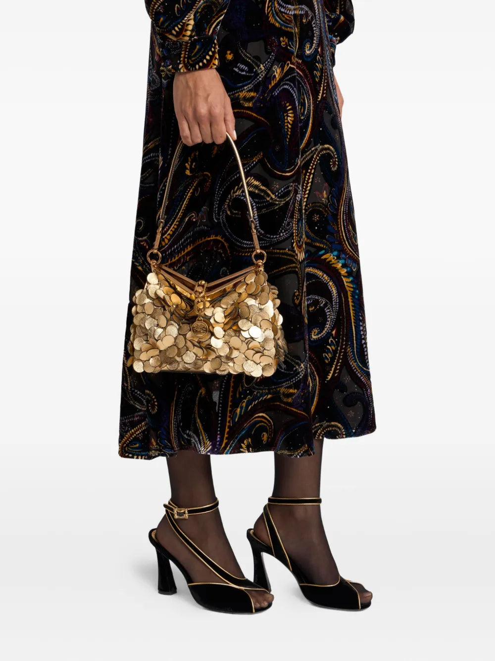 Etro Vela Laminated Sequin Small Shoulder Bag