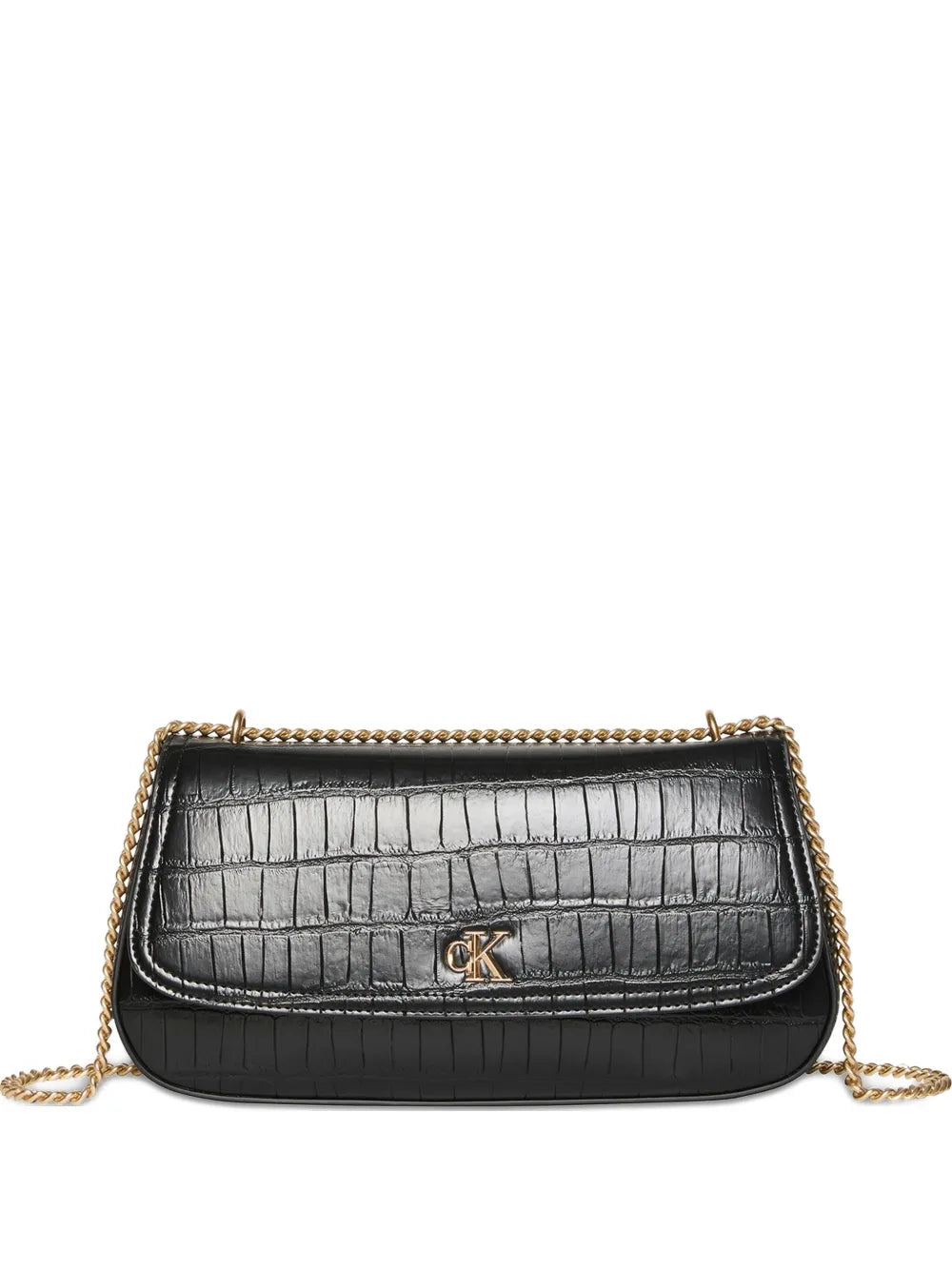 Calvin Klein Croc Embossed Chain Shoulder Bag