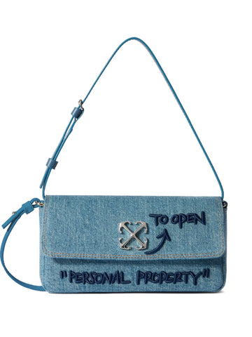 Off White Jitney 07 Denim Arrow Bag