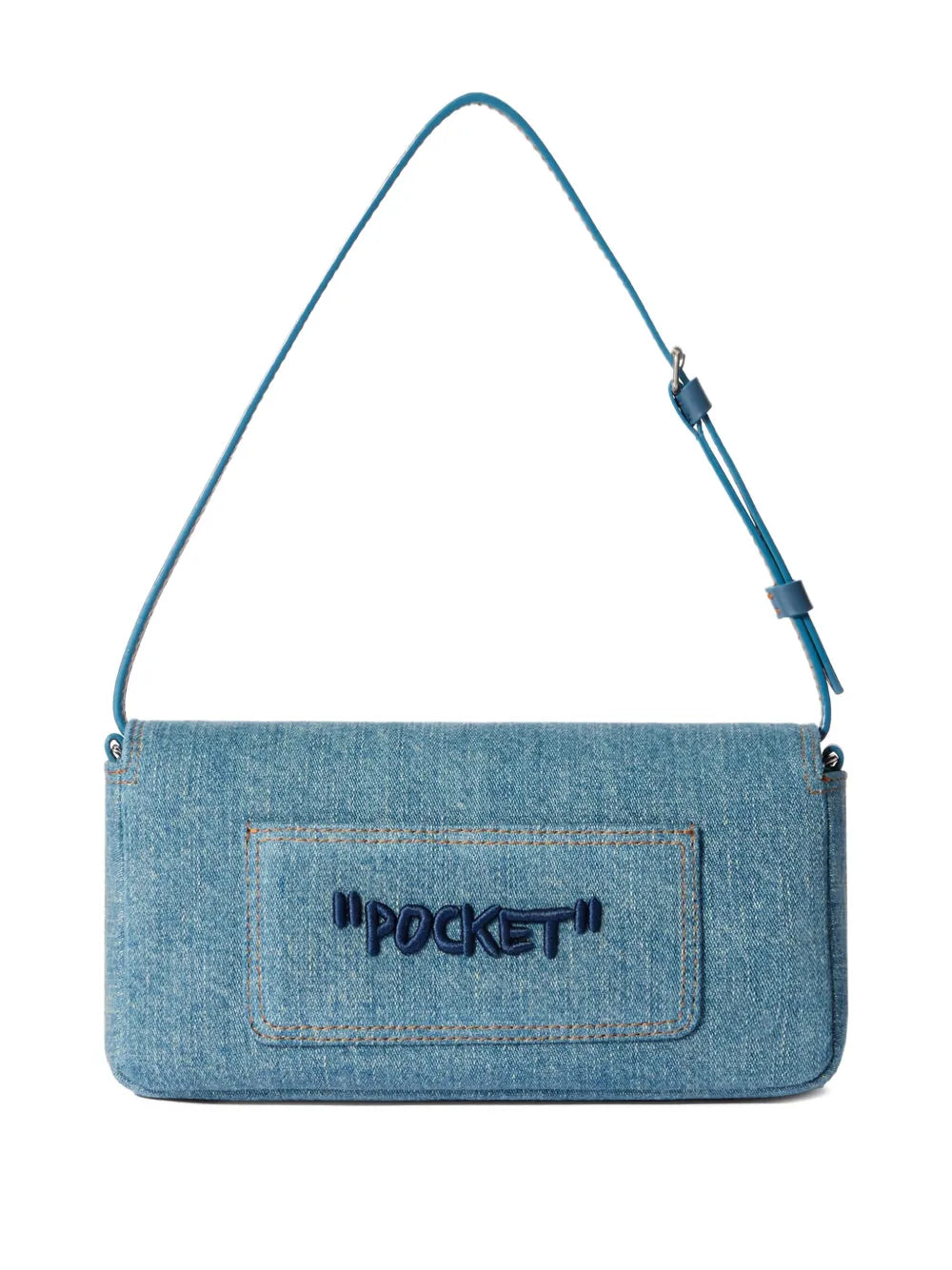 Off White Jitney 07 Denim Arrow Bag