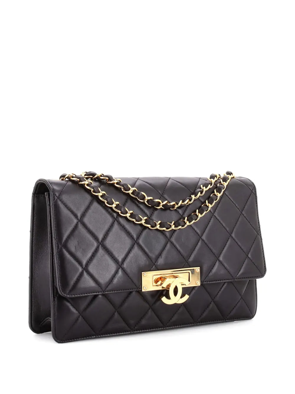 Chanel Pre Owned Golden Class Flap Bag Quilted Lambskin Large Shoulder Bag
