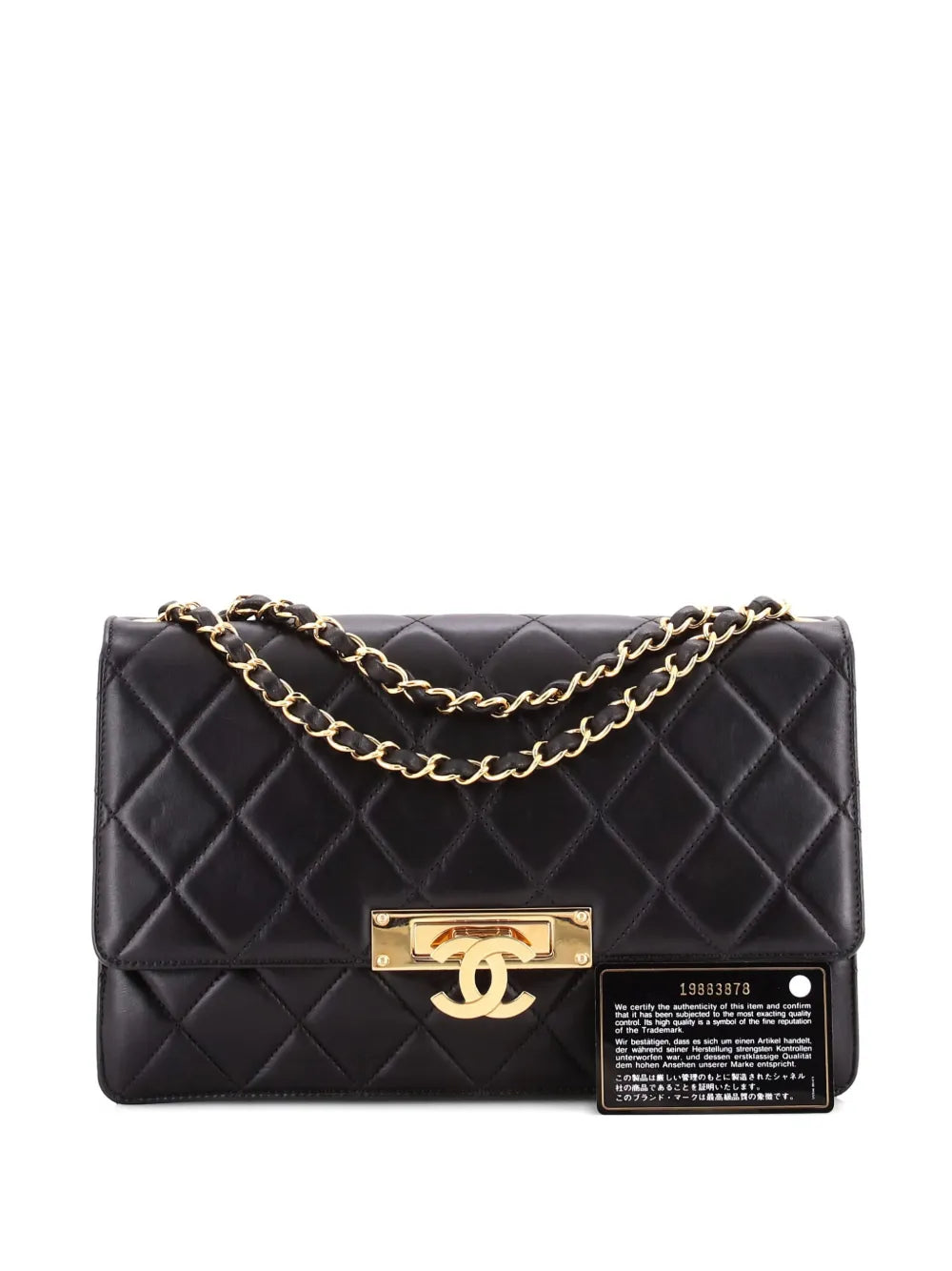 Chanel Pre Owned Golden Class Flap Bag Quilted Lambskin Large Shoulder Bag
