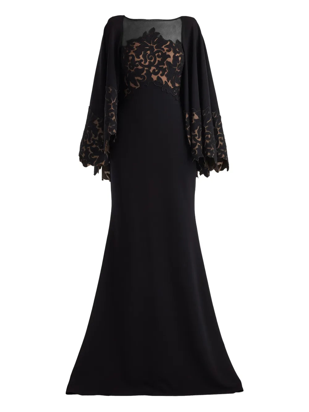 Tadashi Shoji Cape Lace Maxi Dress