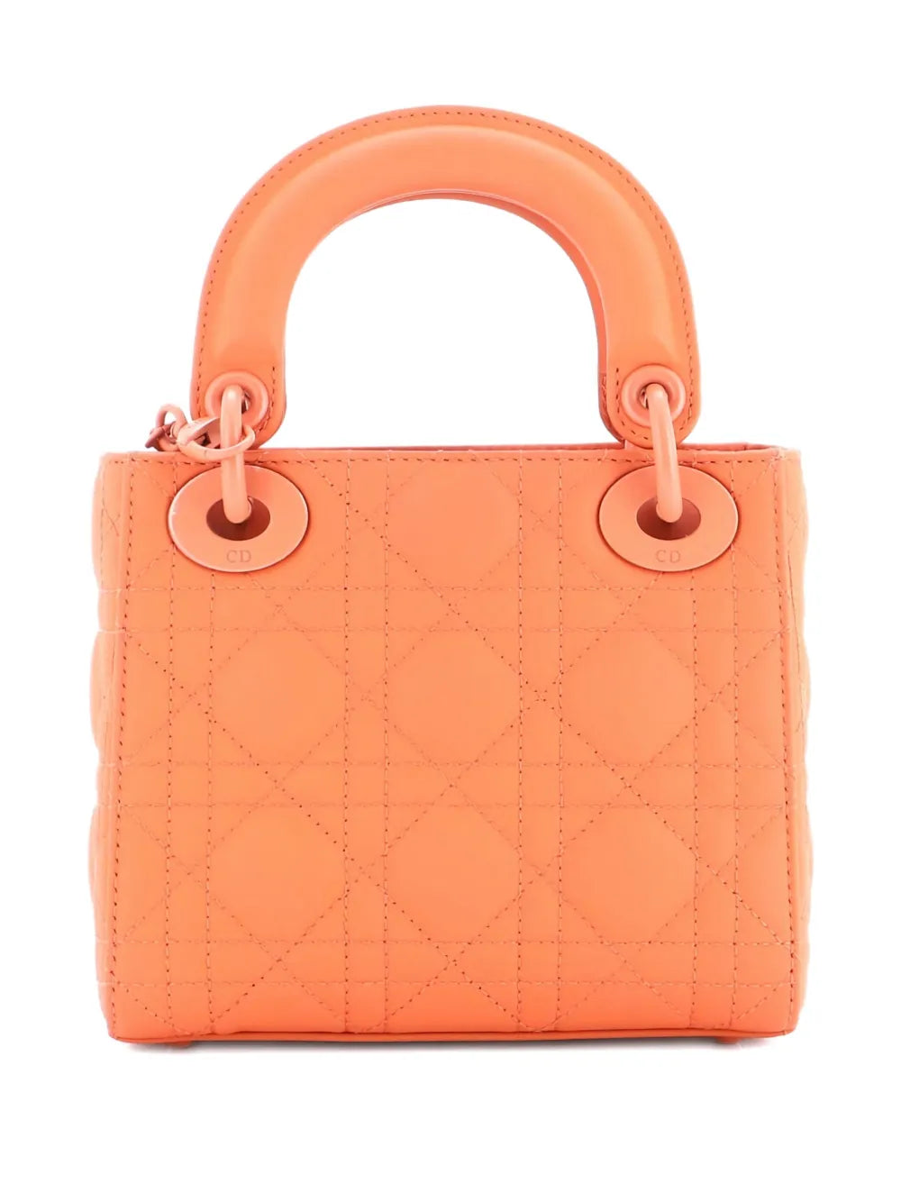 Christian Dior Pre Owned Ultra Matte Lady Dior Chain Bag Cannage Quilt Calfskin Mini Shoulder Bag