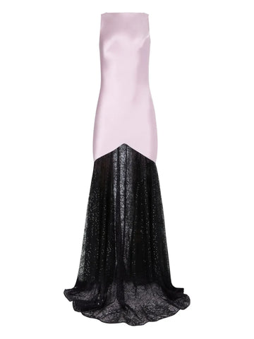 Nina Ricci Mermaid Lace Detail Maxi Dress