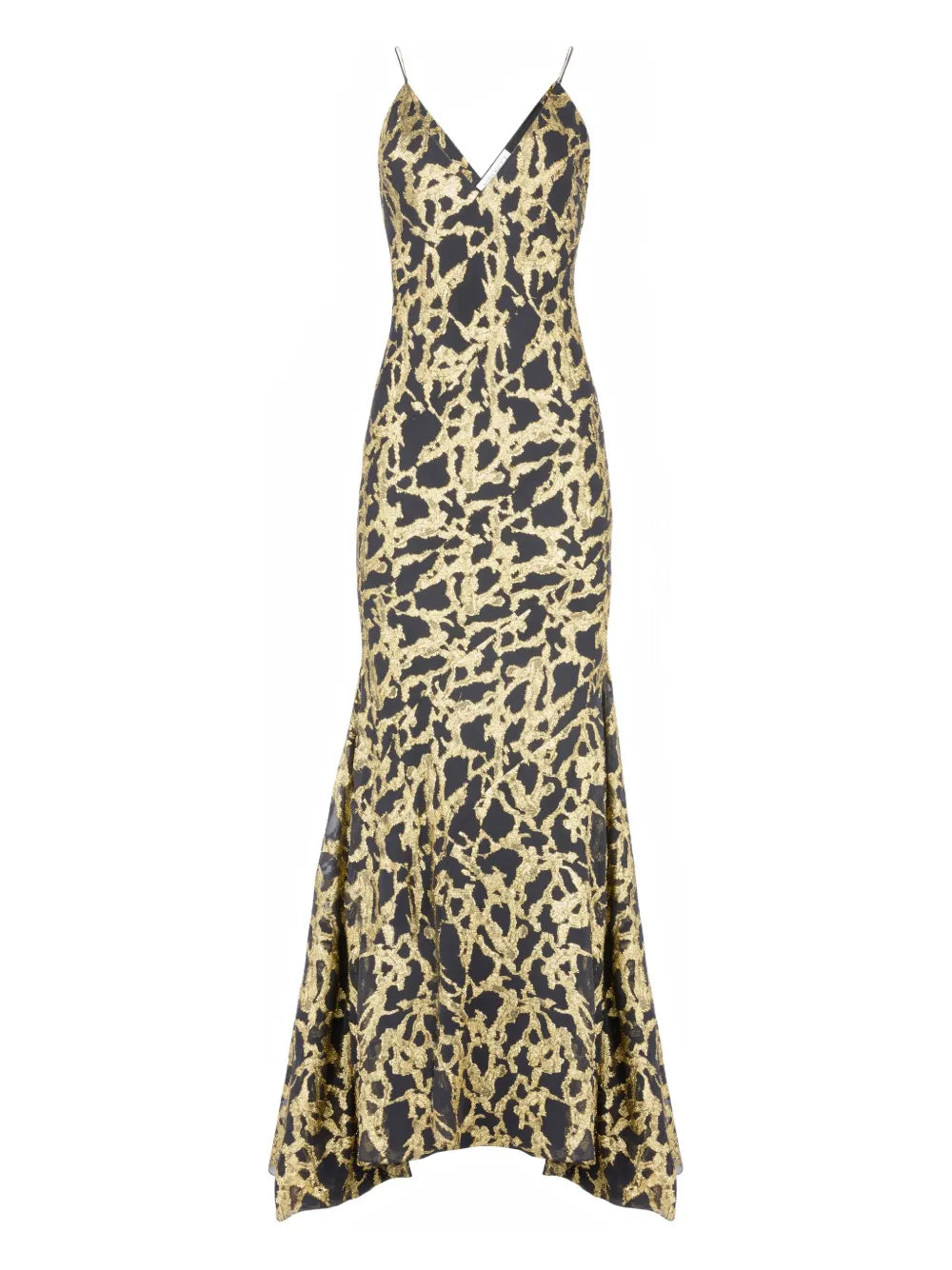 Nina Ricci Marbled Motif Silk Maxi Dress