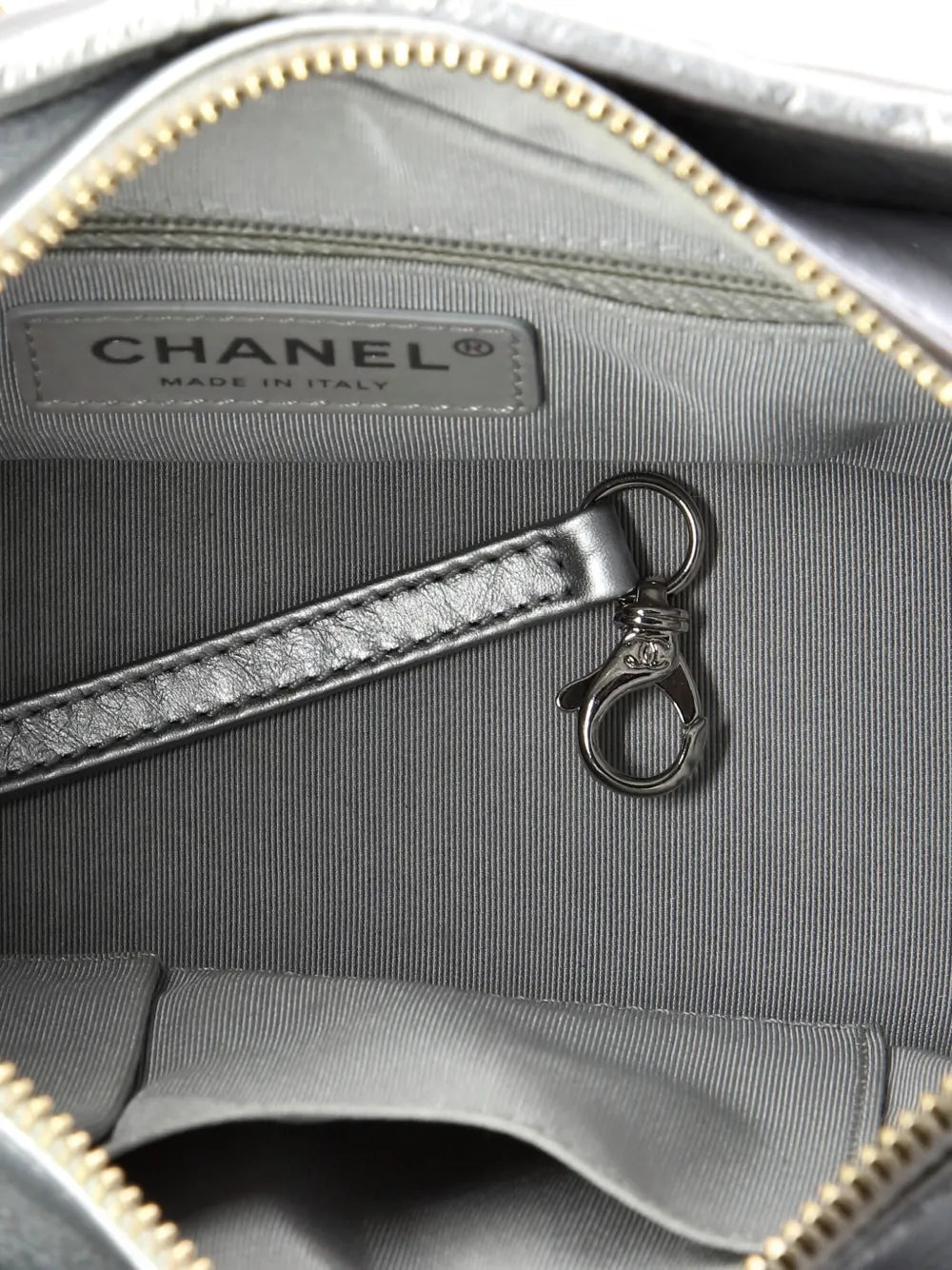 Chanel Pre Owned Gabrielle Quilted Metallic Aged Calfskin Small Hobo Bag