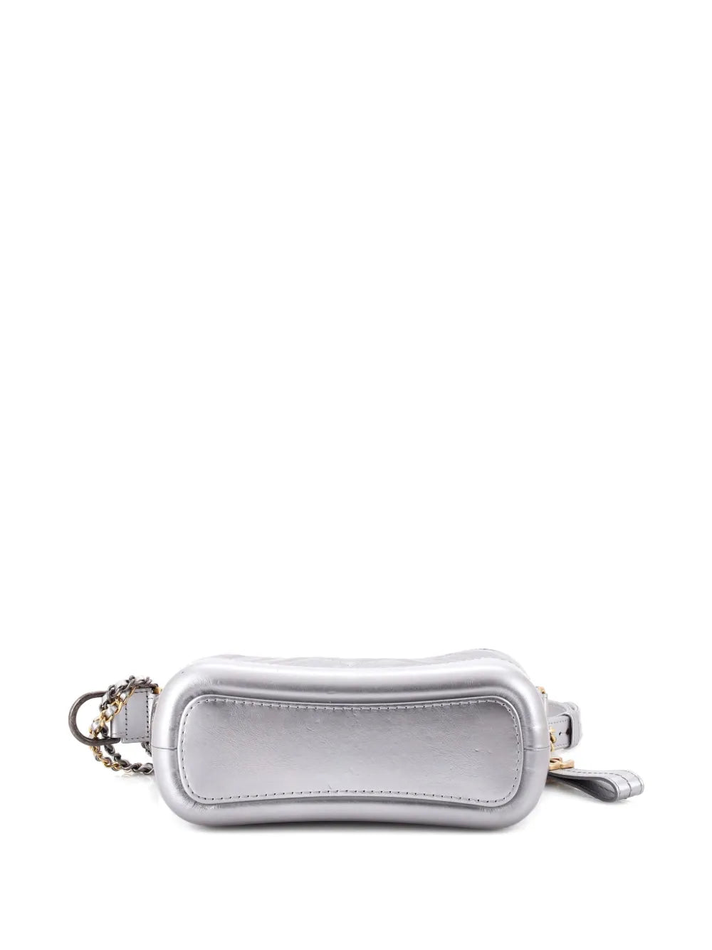 Chanel Pre Owned Gabrielle Quilted Metallic Aged Calfskin Small Hobo Bag