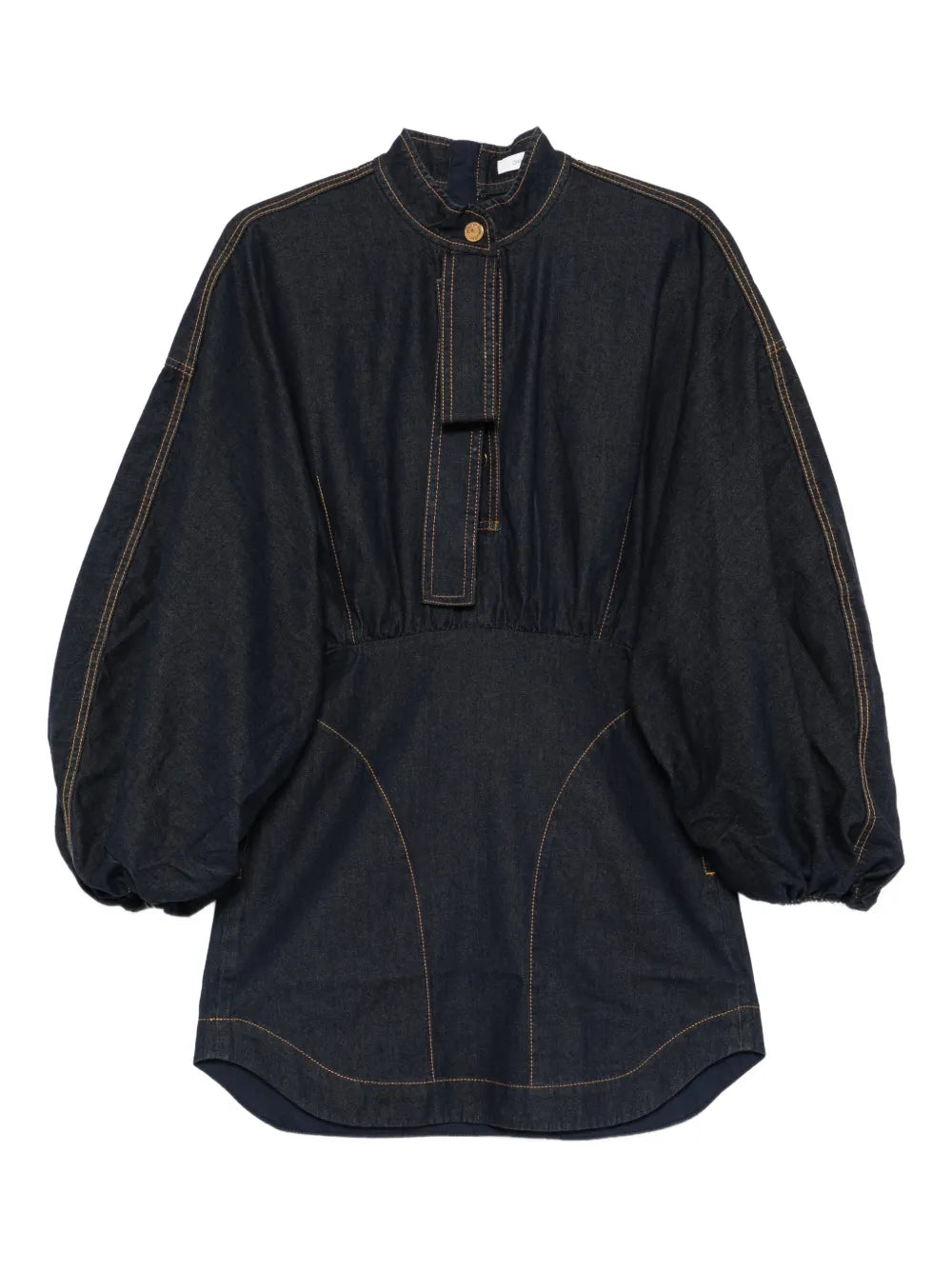 Zimmermann Bishop Sleeve Denim Mini Dress
