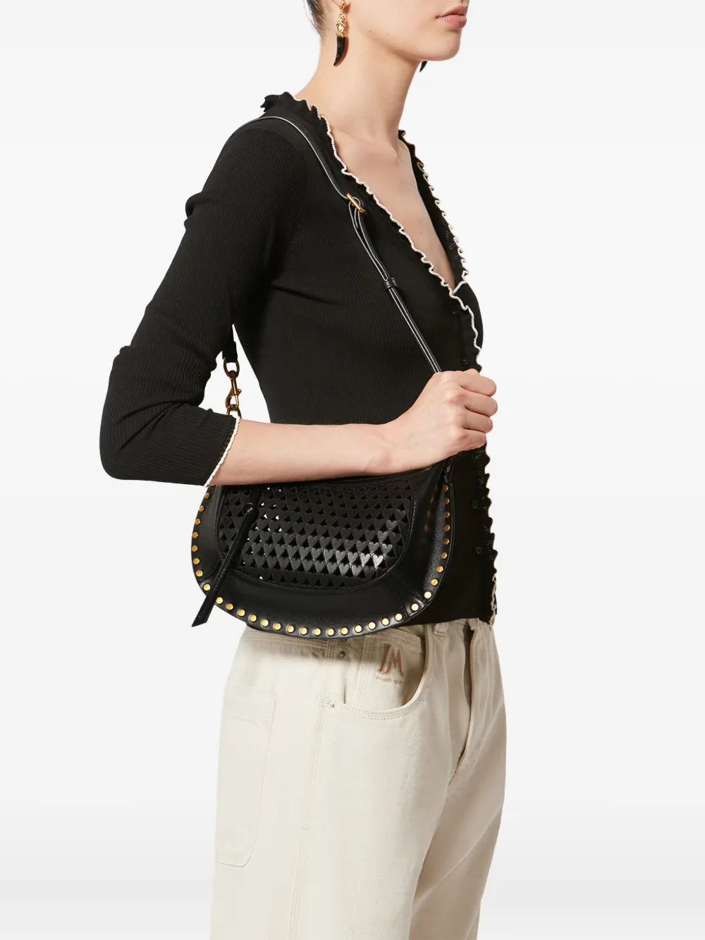Isabel Marant Oskan Moon Leather Shoulder Bag