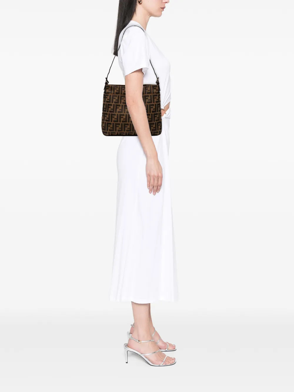 Fendi Pre Owned 2000 2010 Zucca Canvas Shoulder Bag