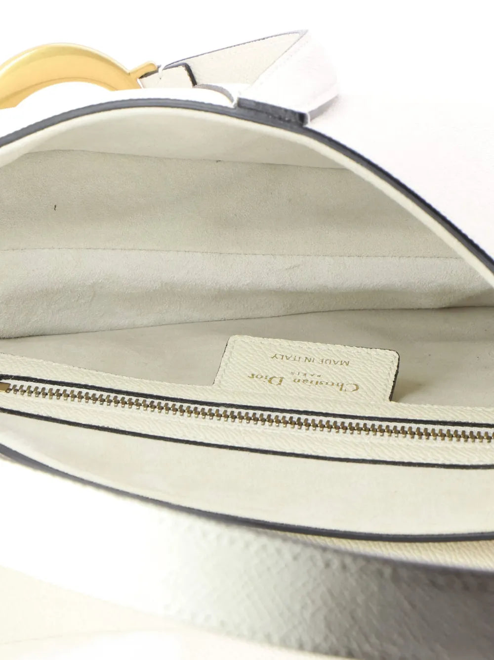 Christian Dior Pre Owned Saddle Handbag With Strap Leather Medium Shoulder Bag