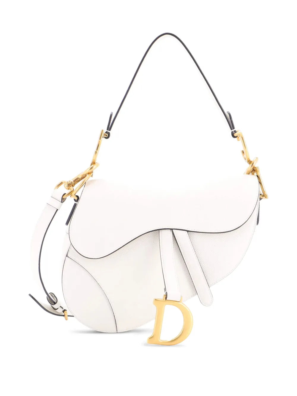 Christian Dior Pre Owned Saddle Handbag With Strap Leather Medium Shoulder Bag