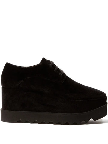 Stella McCartney 55Mm Elyse Velvet Platform Lace-Up