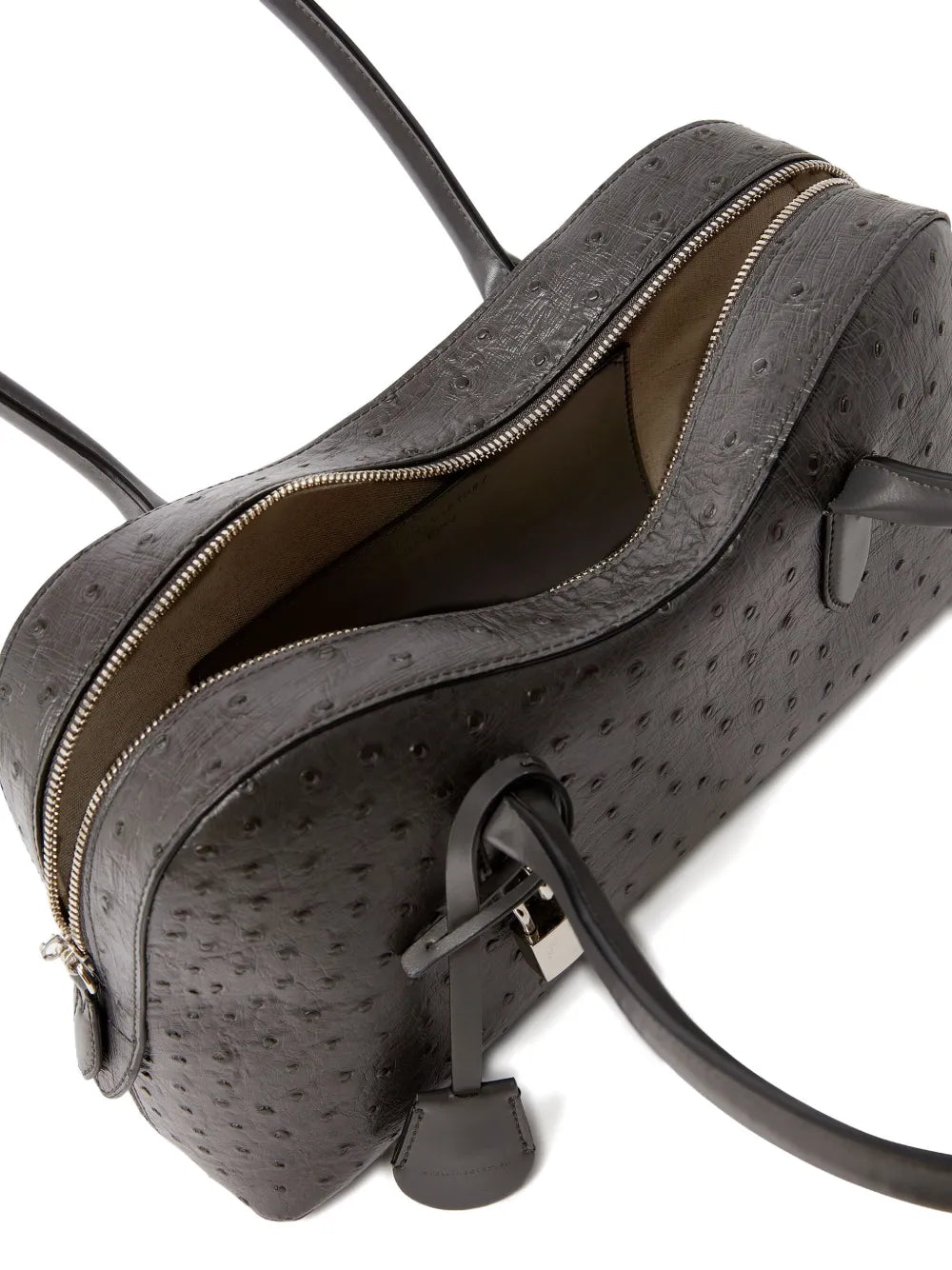 Stella Mccartney Ryder Ostrich Effect Padlock Shoulder Bag
