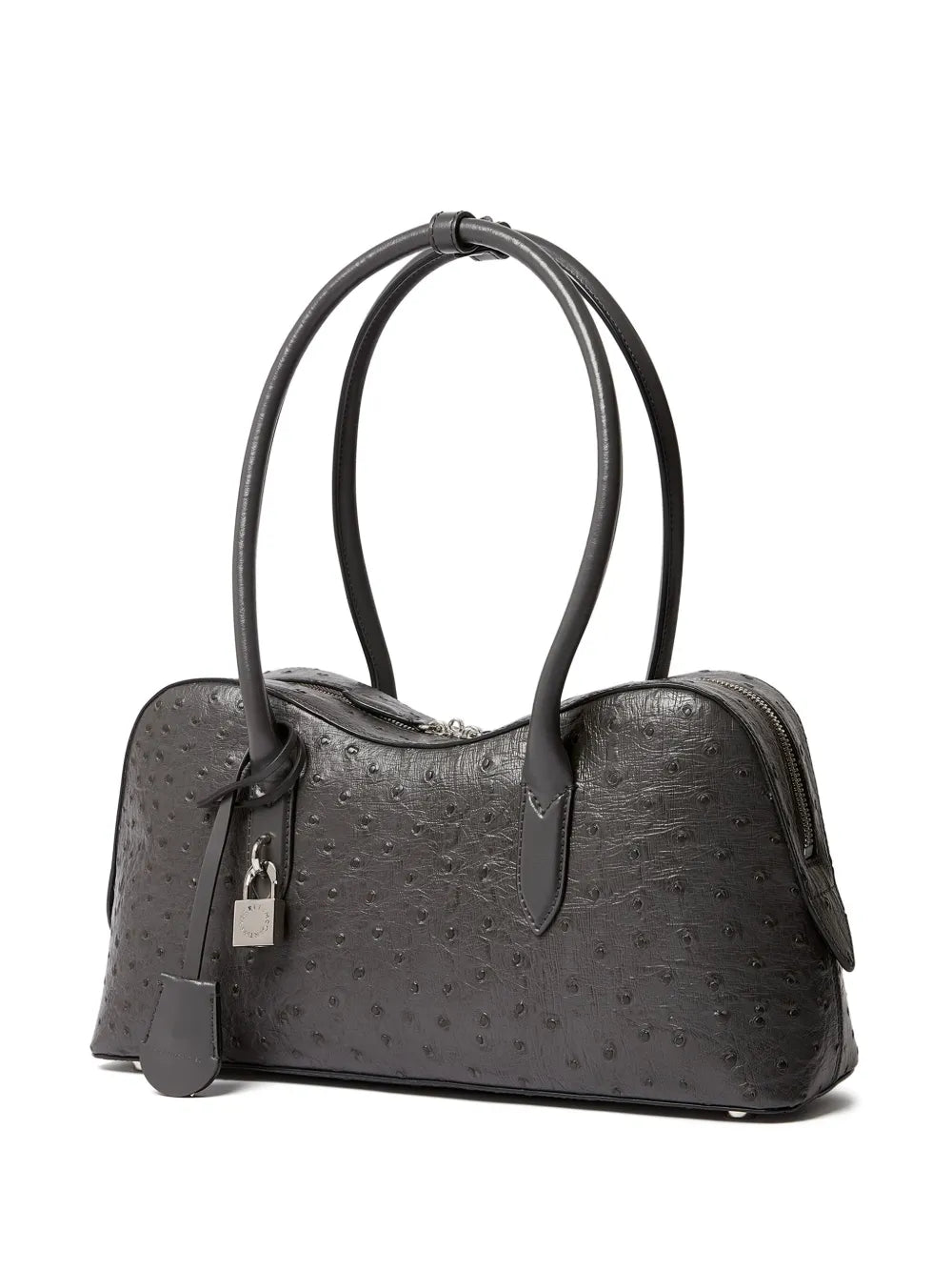 Stella Mccartney Ryder Ostrich Effect Padlock Shoulder Bag