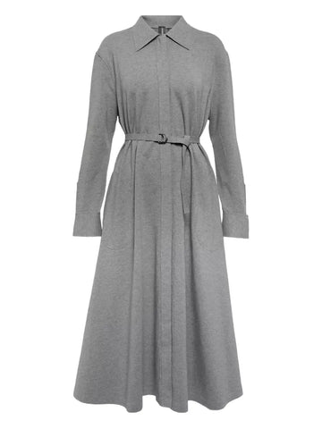 Norma Kamali Long Sleeve Belted Midi Dress