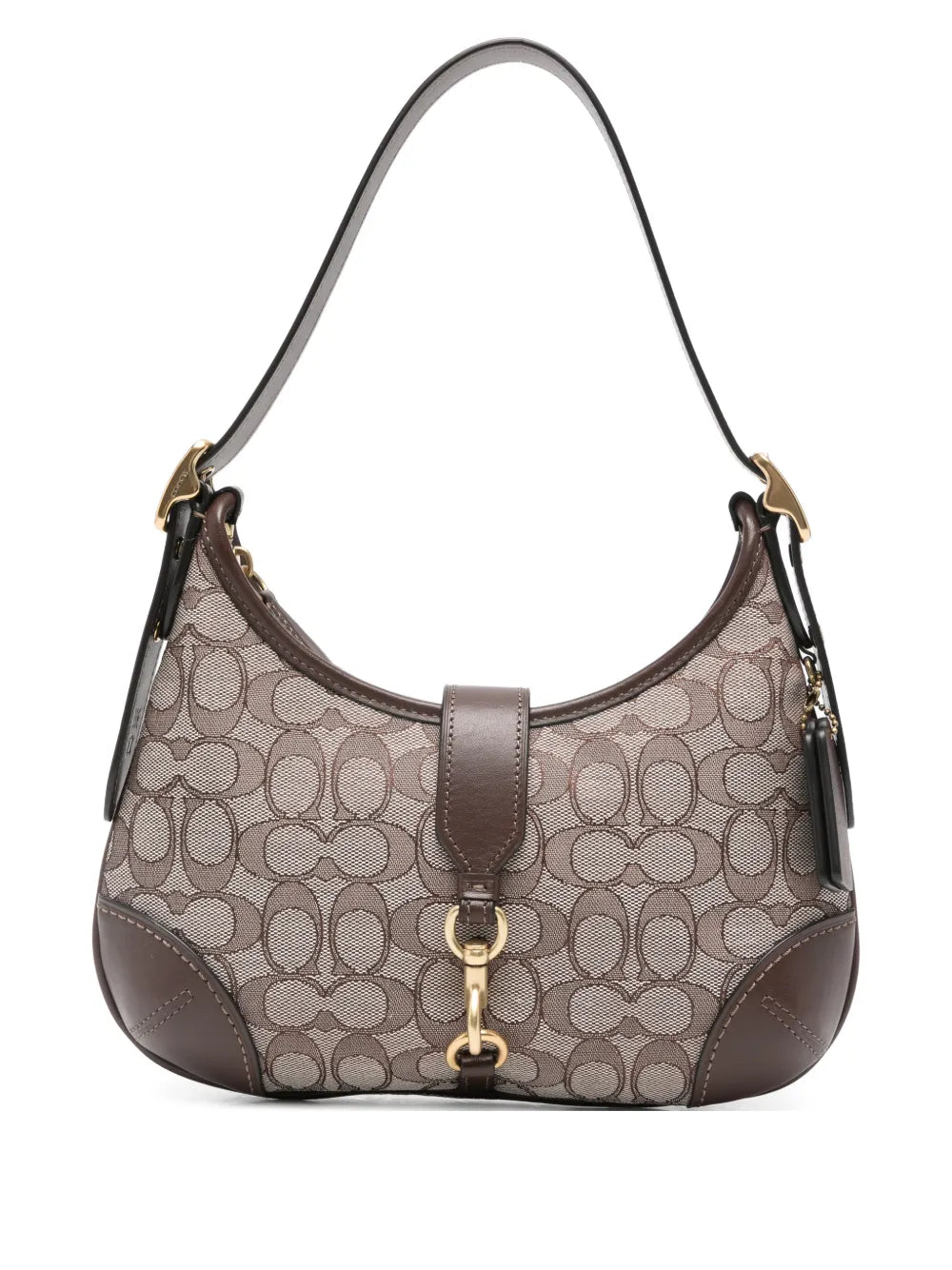 Coach Hamptonspatterned Buckle Shoulder Bag