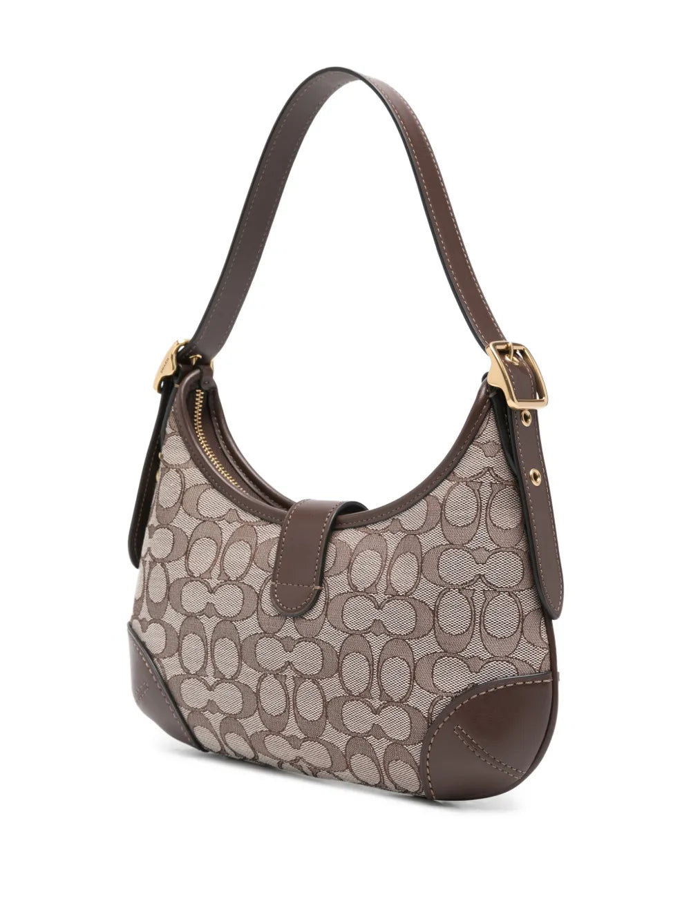 Coach Hamptonspatterned Buckle Shoulder Bag
