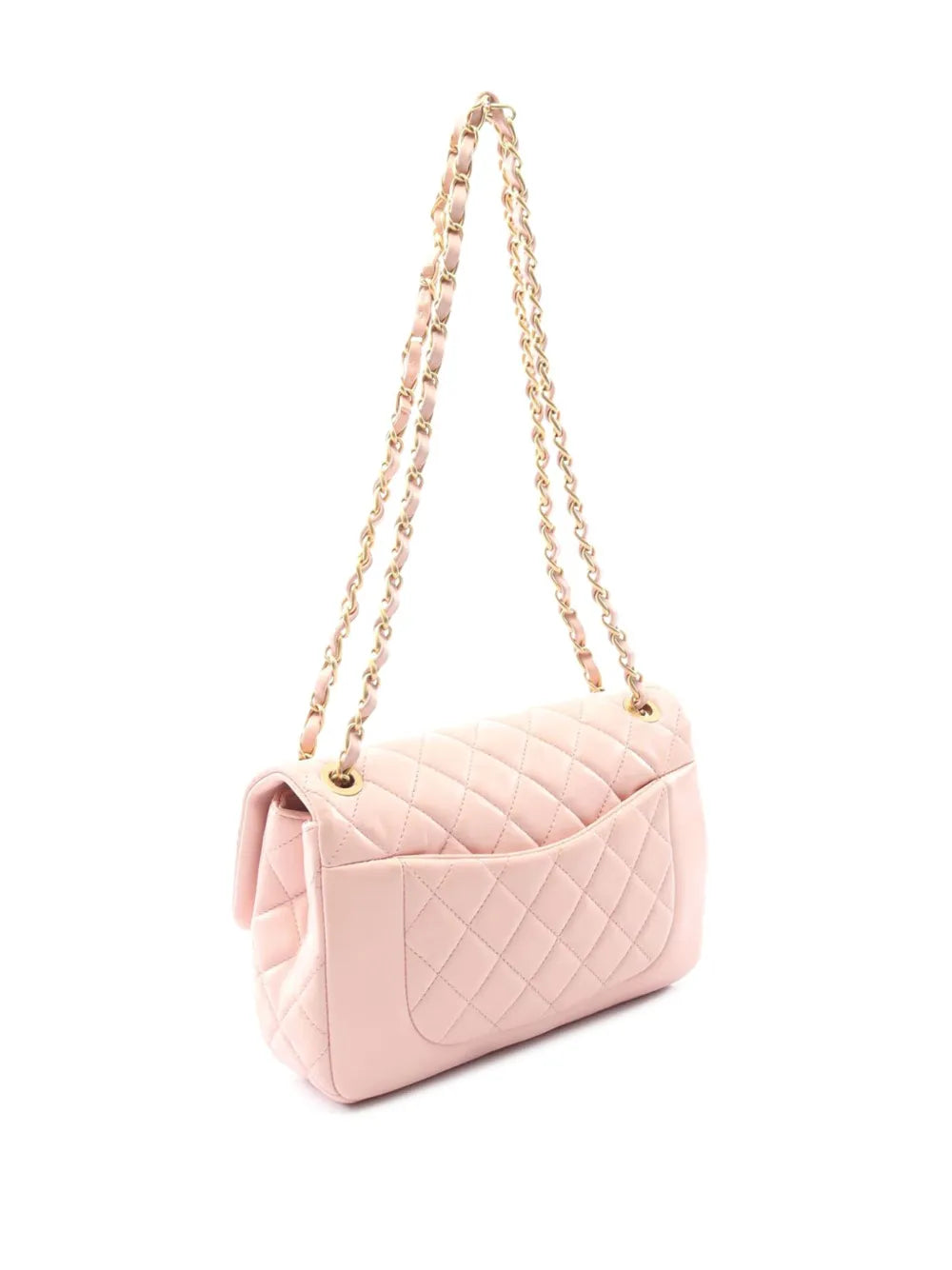 Chanel Pre Owned 2021 2025 Cc Quilted Lambskin Front Pocket Single Flap Shoulder Bag