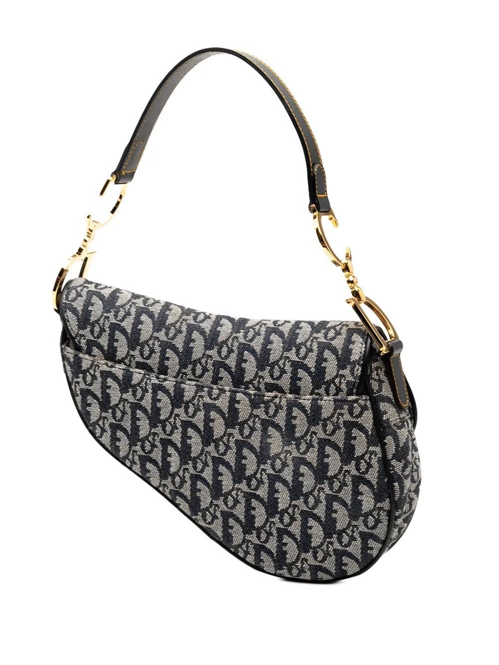 Christian Dior Pre Owned 2002 Diorissimo Canvas Saddle Bag Shoulder Bag