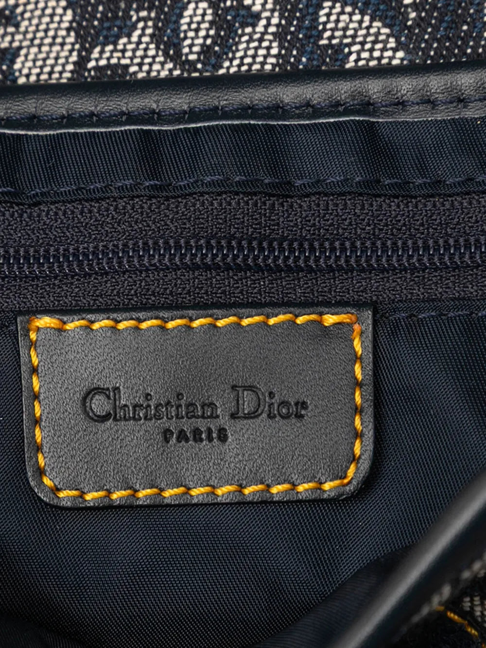 Christian Dior Pre Owned 2002 Diorissimo Canvas Saddle Bag Shoulder Bag