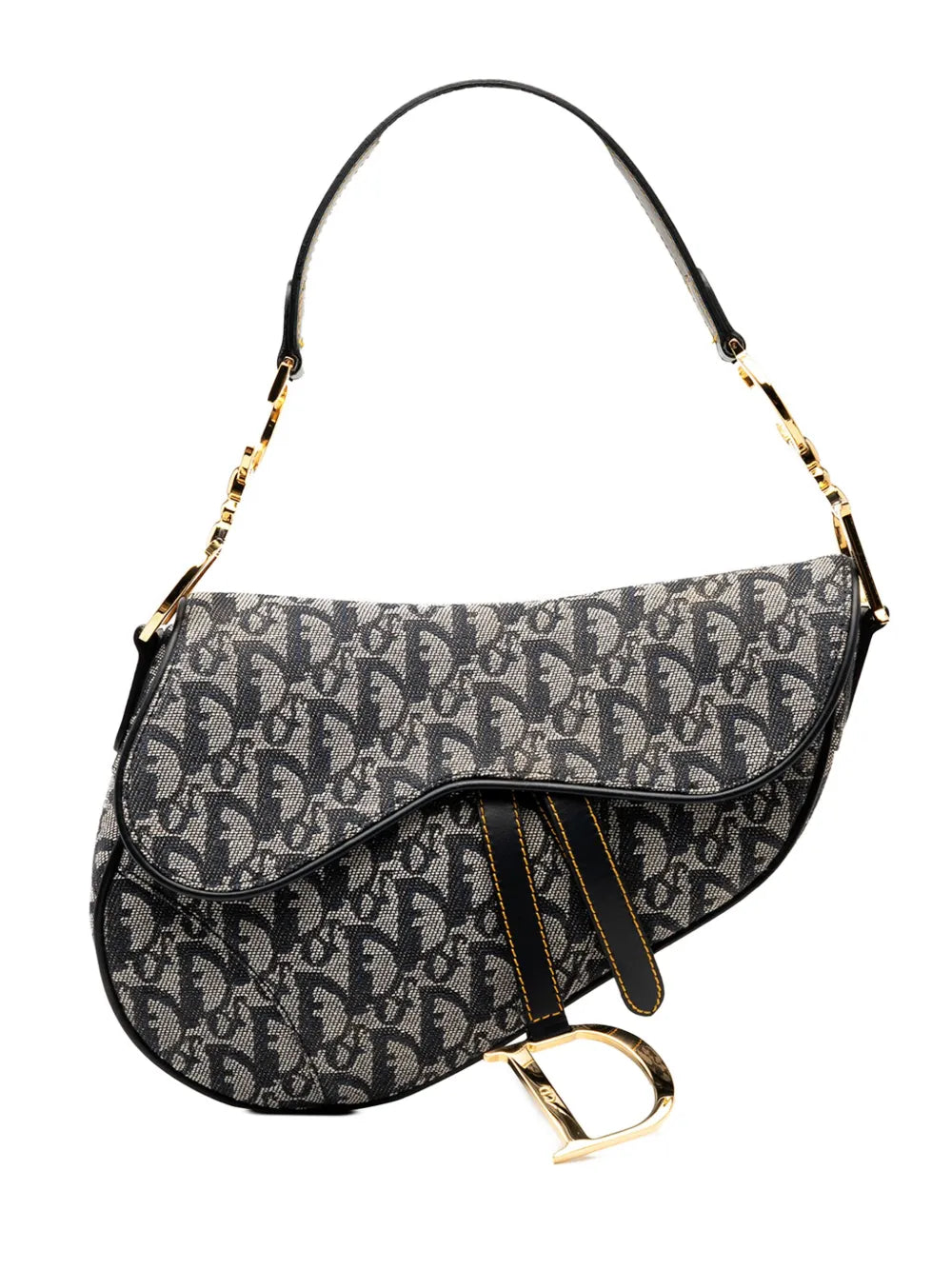 Christian Dior Pre Owned 2002 Diorissimo Canvas Saddle Bag Shoulder Bag
