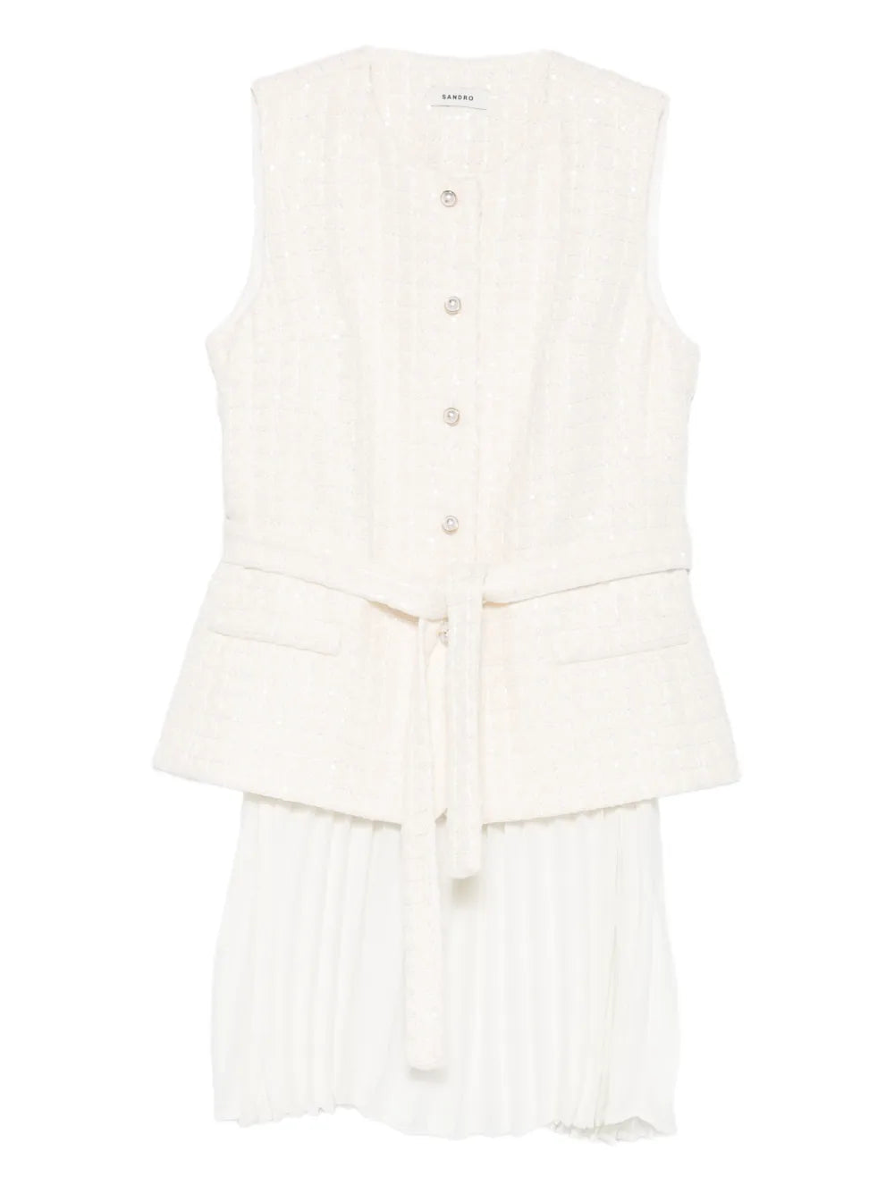 Sandro Sequin Embellished Pleated Mini Dress