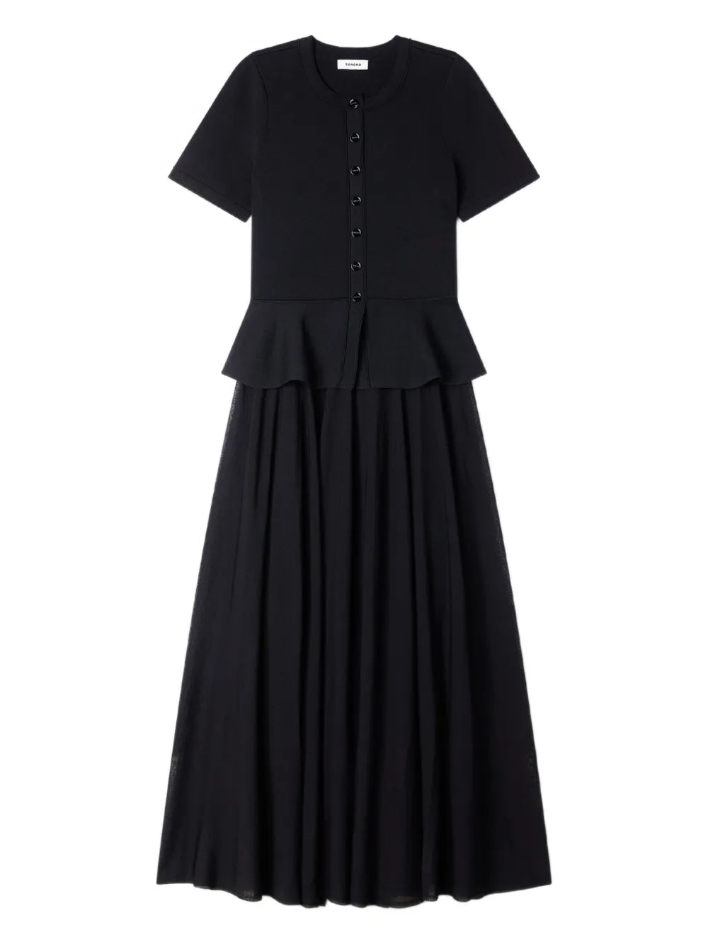 Sandro Button Fitted Knitted Dress