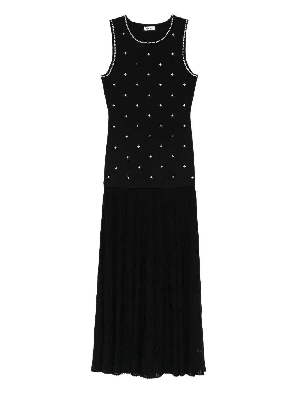 Sandro Floral Embellishment Knitted Maxi Dress
