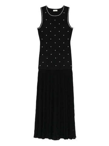 Sandro Floral Embellishment Knitted Maxi Dress