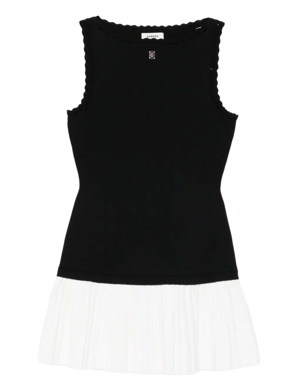 Sandro Ruffled Pleated Midi Dress