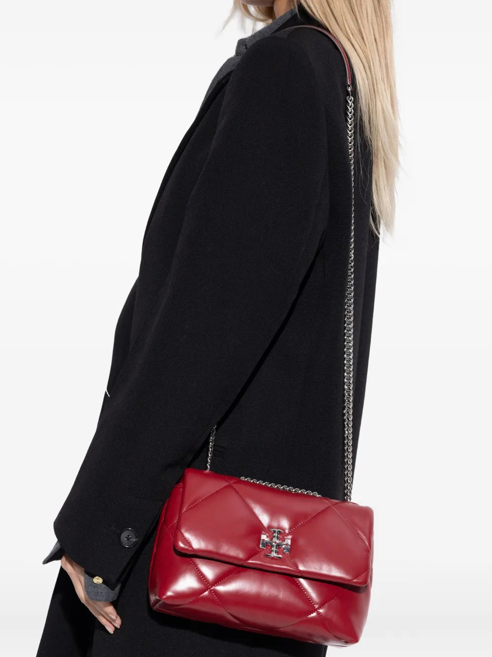 Tory Burch Quilted Design Logo Detail Chain Shouder Bag