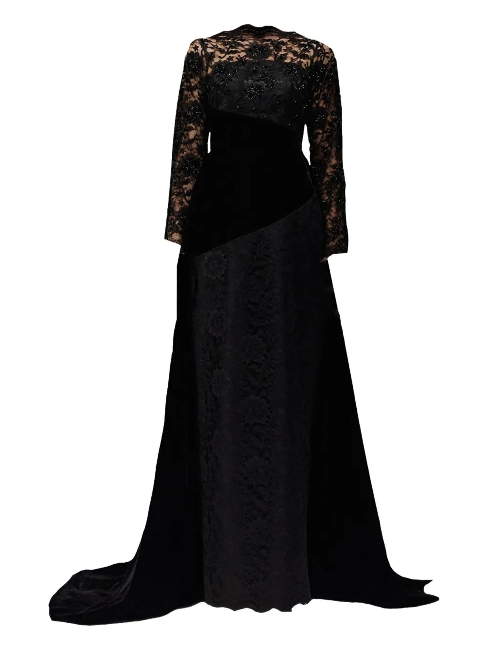 Tha Seen Lace Panel Maxi Dress