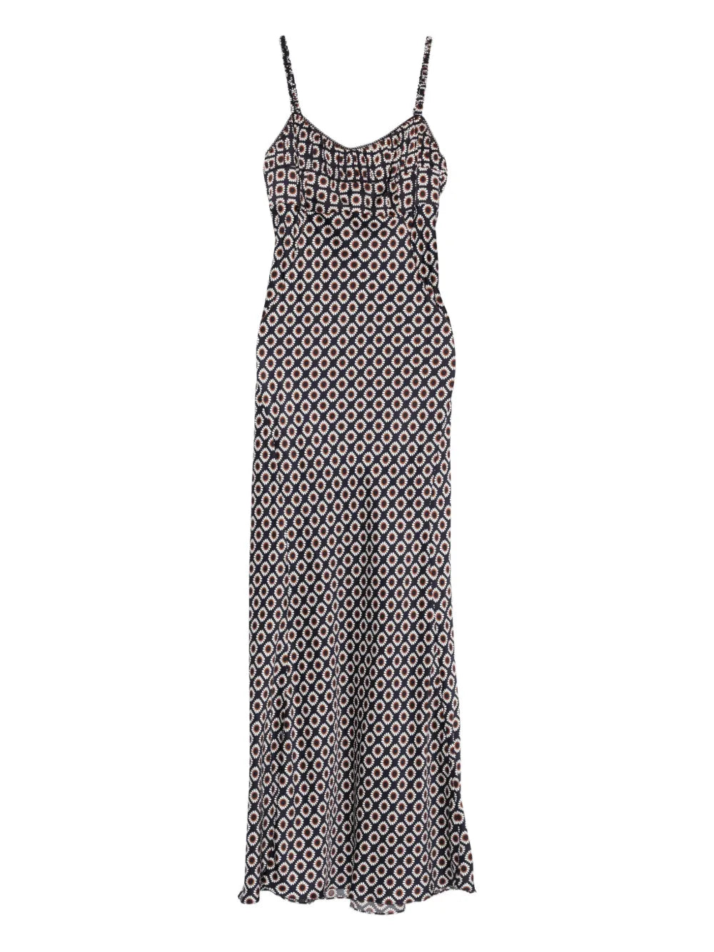 Sandro Printed Lace Up Maxi Dress