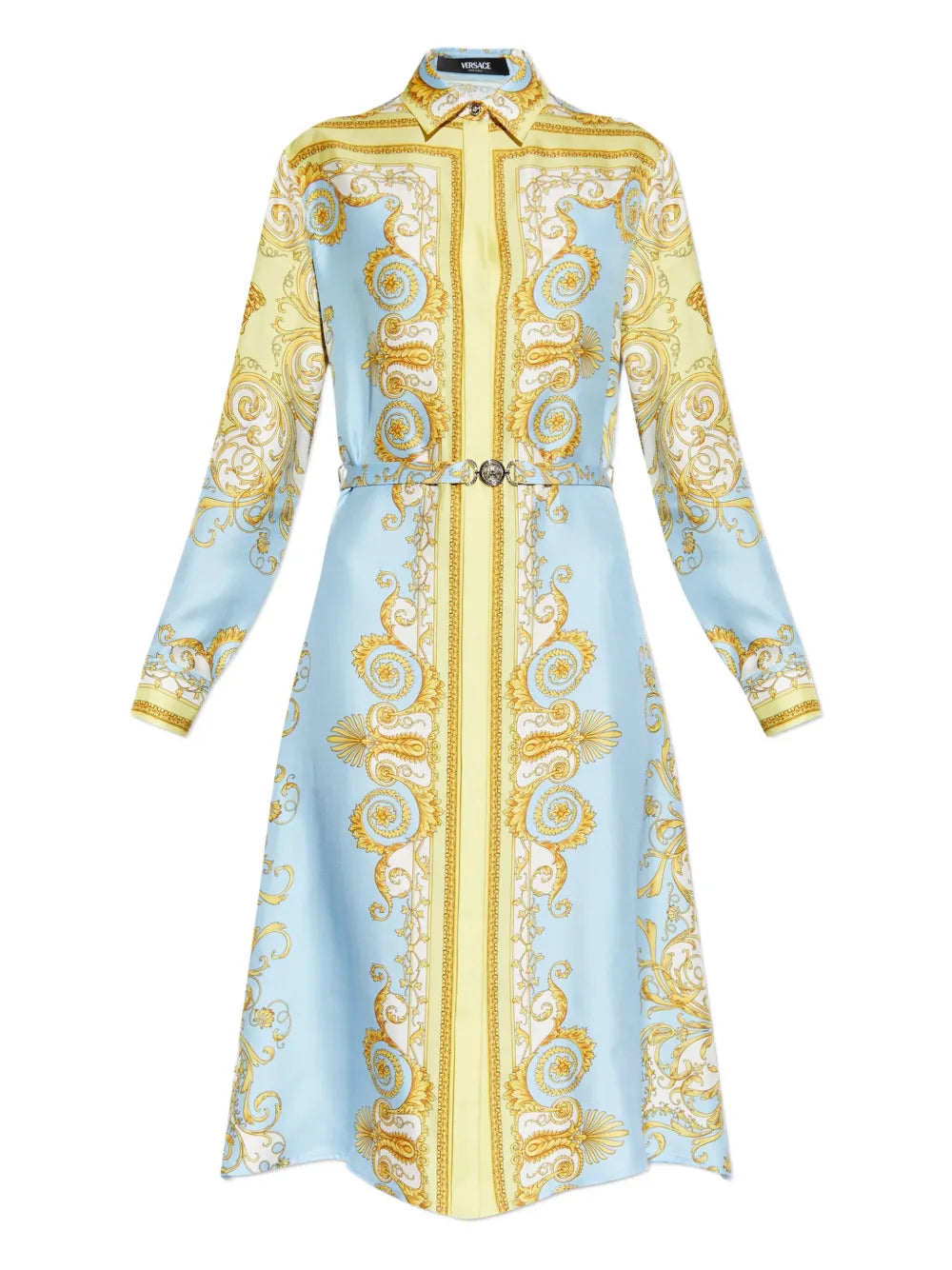 Versace Medusa Buckle Printed Midi Dress