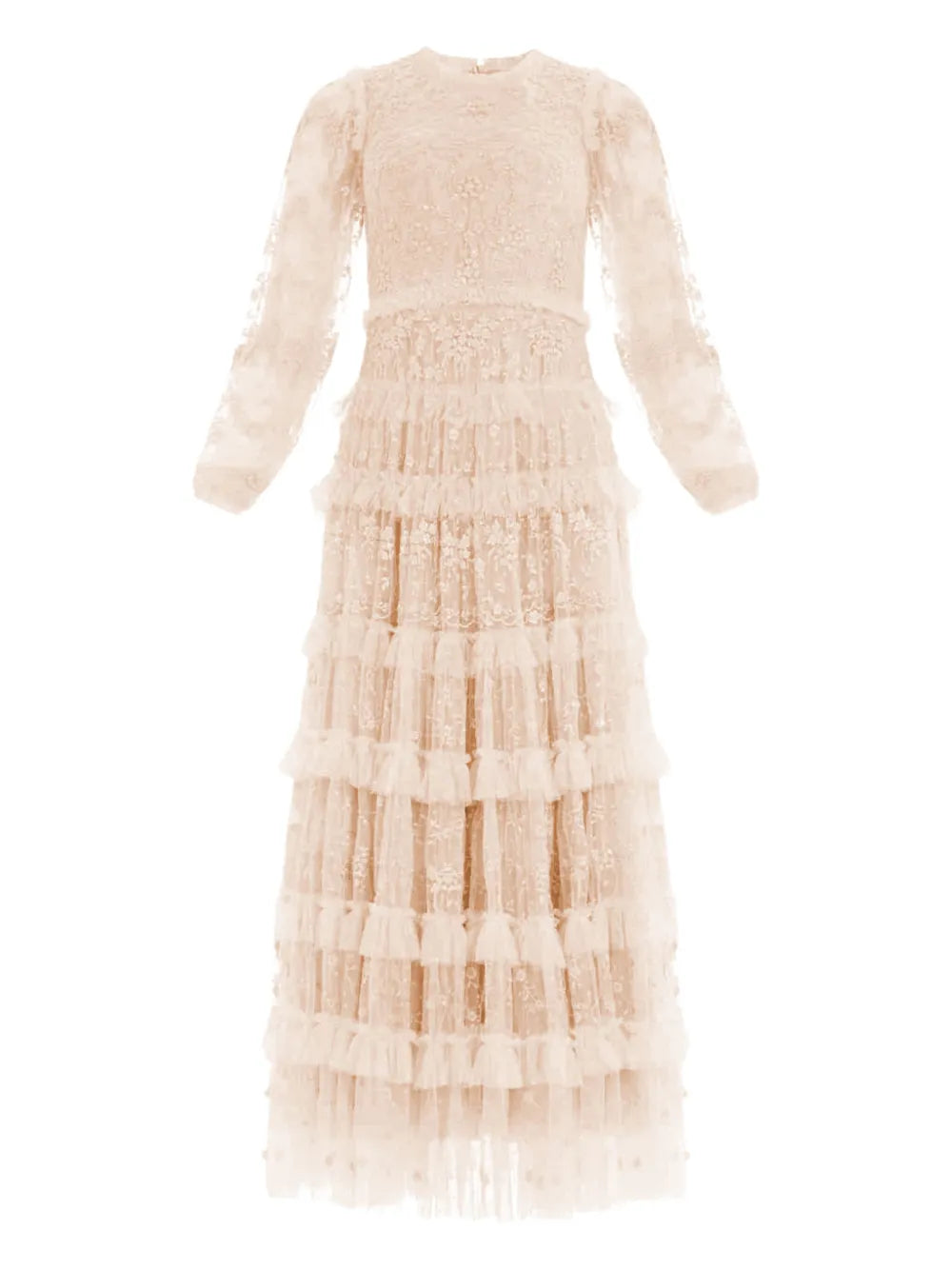 Needle Thread Blossom Laced Ruffled Midi Dress