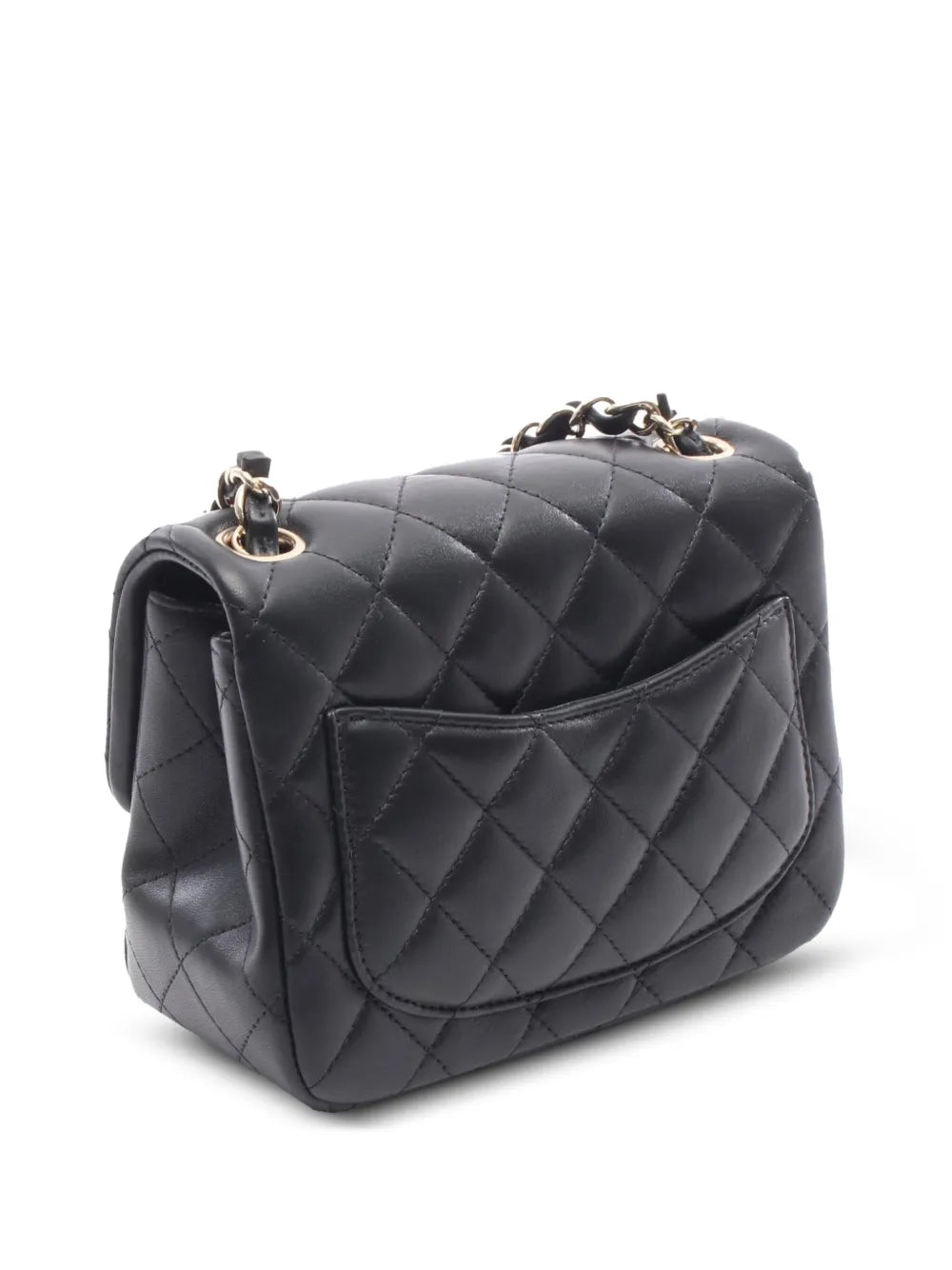 Chanel Pre Owned 2021 2025 Mini Lambskin Square Single Flap Shoulder Bag
