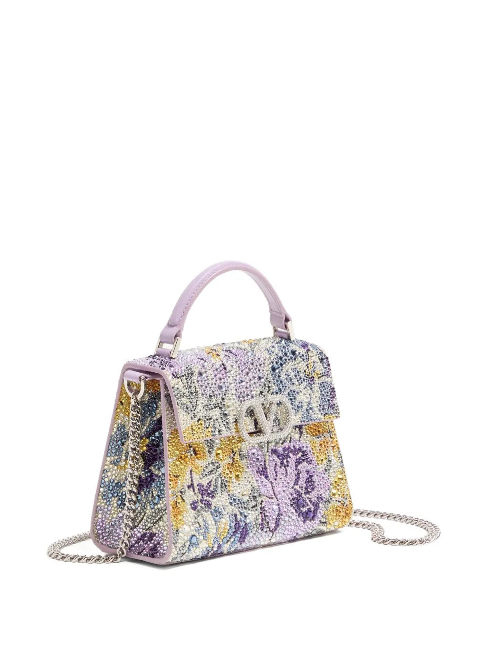 Valentino Garavani Mini Vsling Rhinestone Embellished Tote Bag