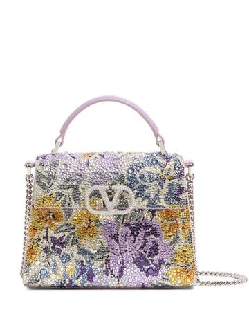 Valentino Garavani Mini Vsling Rhinestone Embellished Tote Bag