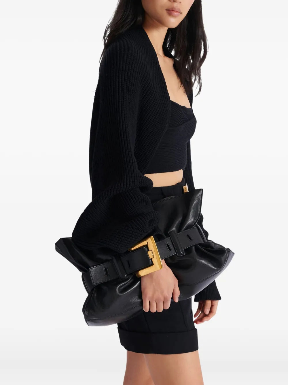 Balmain Medium Anthem Belt Detail Shoulder Bag
