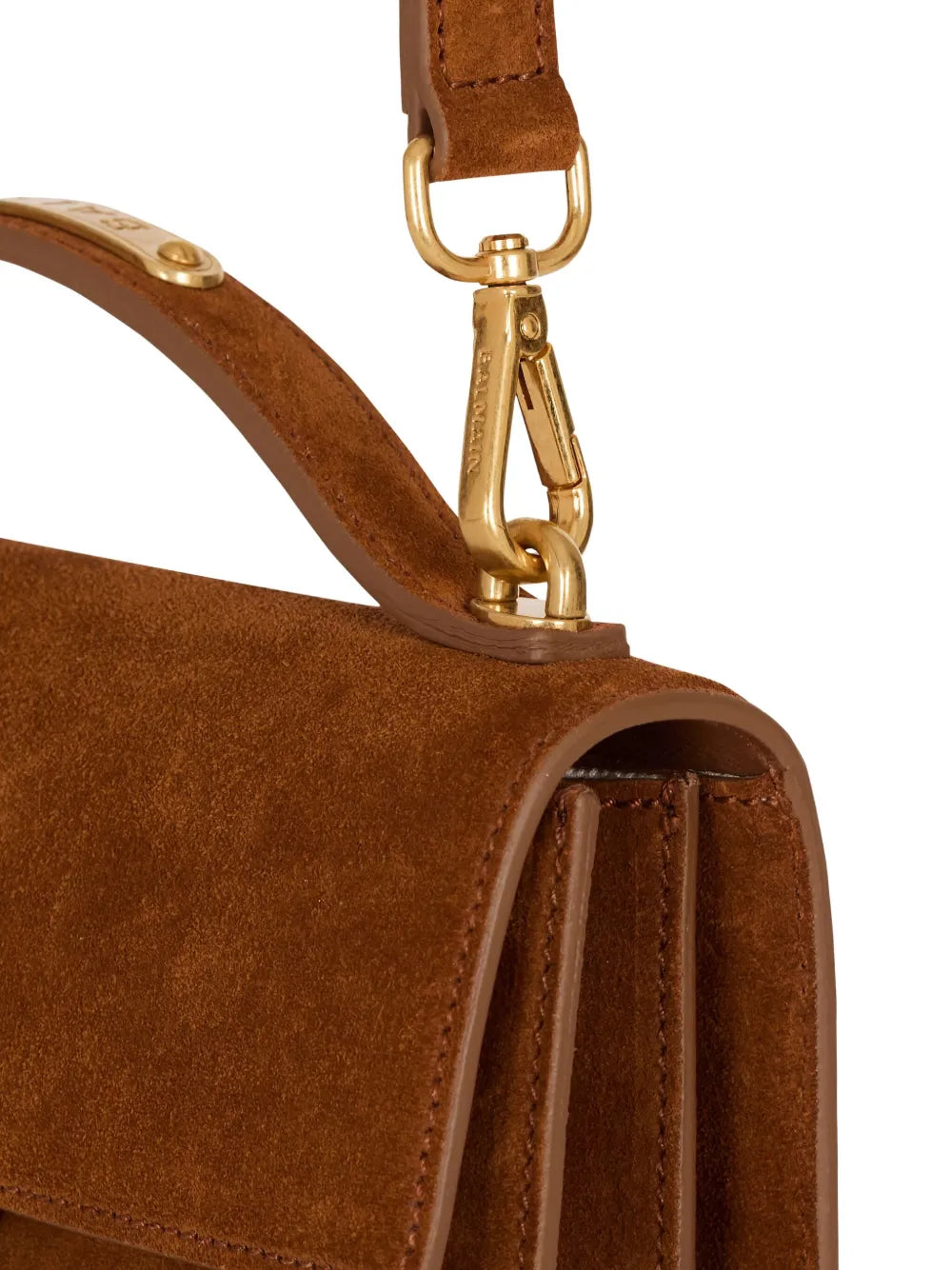 Balmain B Buzz 24 Suede Shoulder Bag