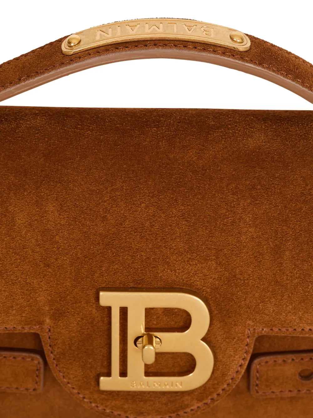Balmain B Buzz 24 Suede Shoulder Bag