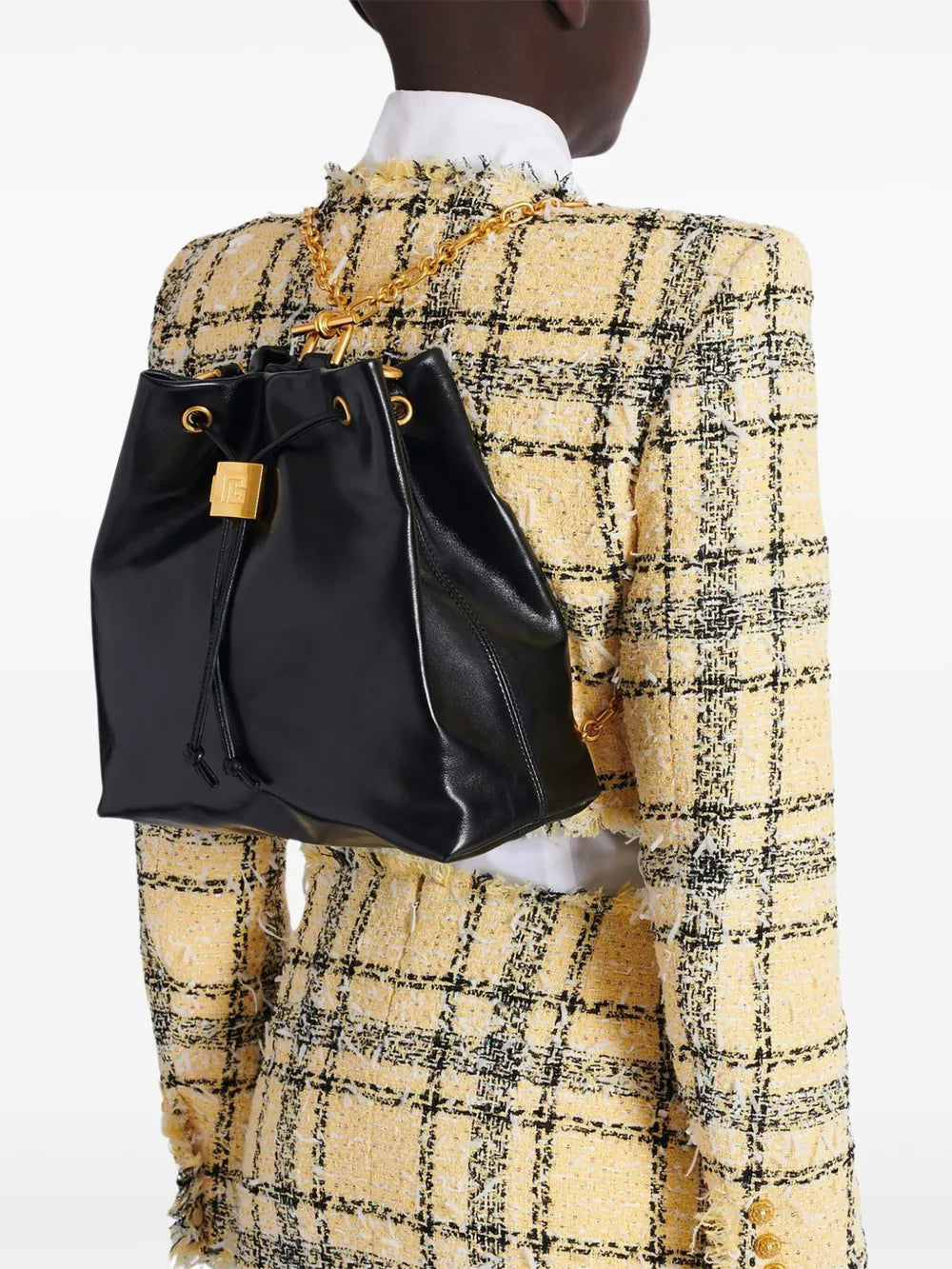 Balmain Pulse Leather Shoulder Bag
