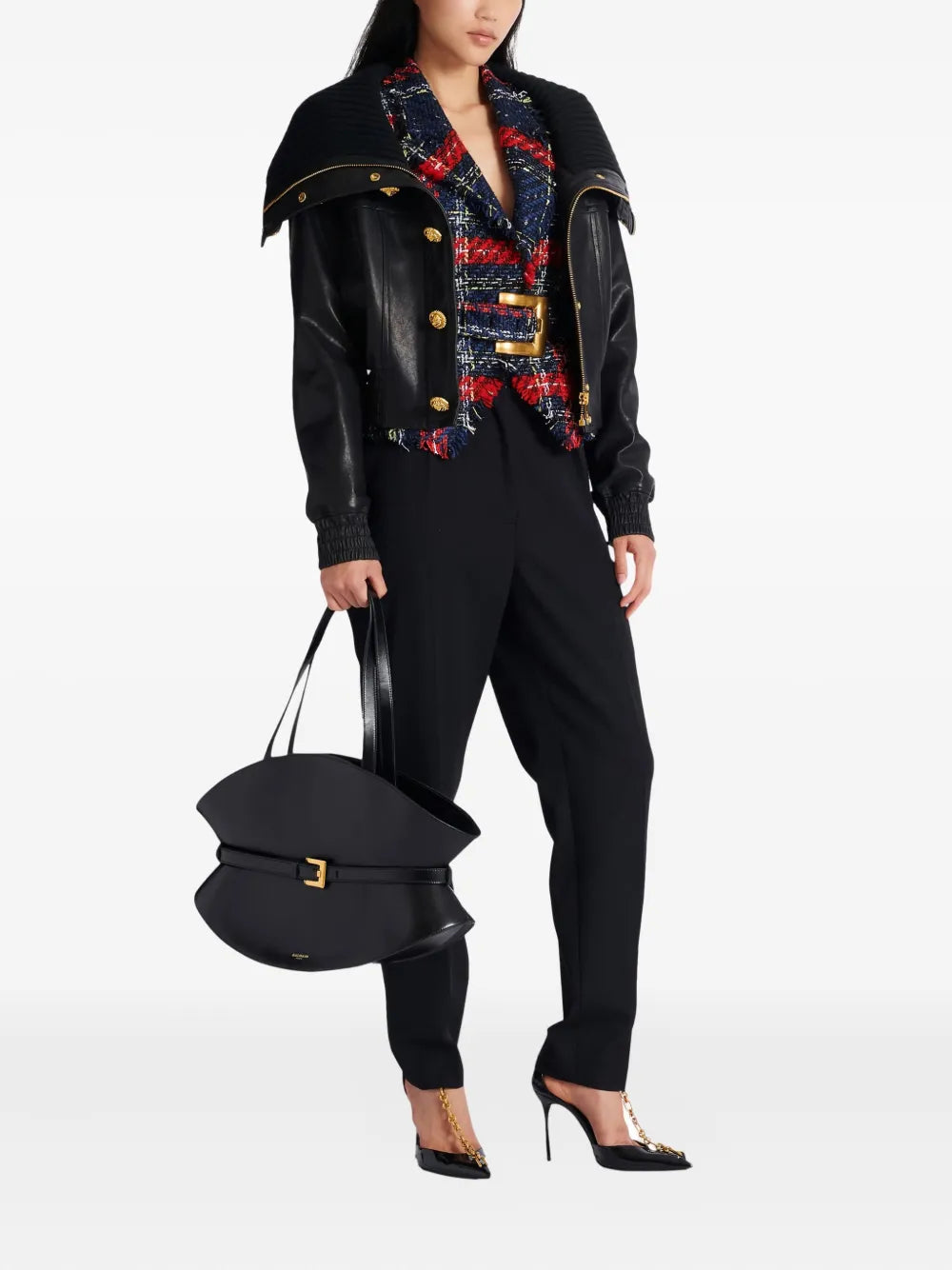 Balmain Medium Belted Detail Shoulder Bag