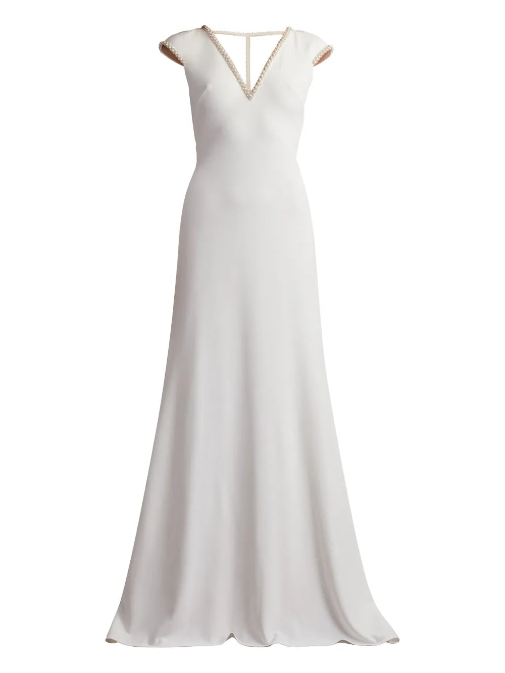 Tadashi Shoji Marcellina Beaded V Neck Maxi Dress